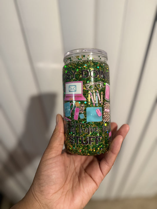 Green glitter Cup 16oz